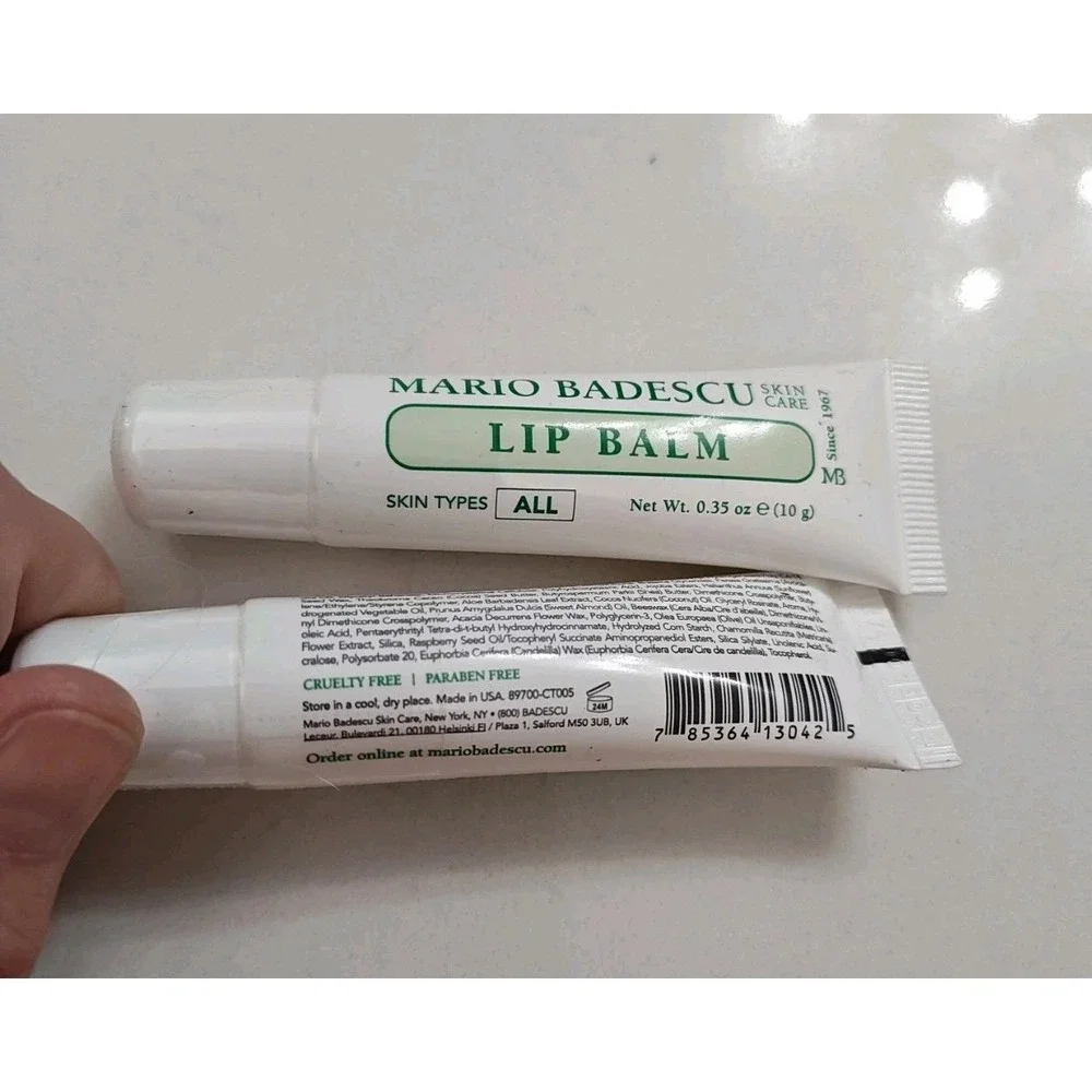 Mario Badescu Moisturizing Lip Balm Dry Cracked Lips Coconut ‎ Oil 0.35 oz. x 2